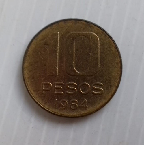 Argentina 10 Pesos 1984 Casa De Tucuman Moneda Latón Km#93