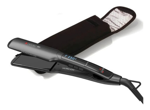 Plancha De Cabello X-wide Digital 3d Color Negro