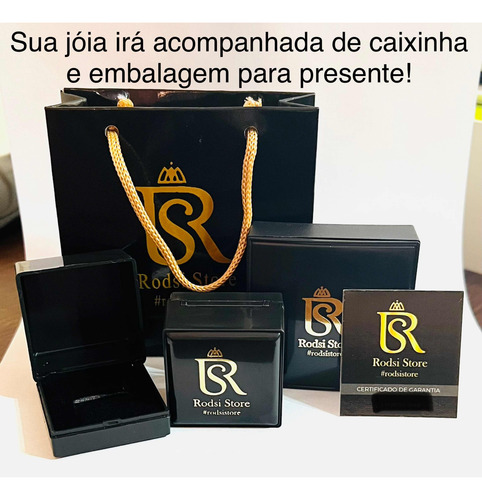 Brinco De Ouro 18k Com Zircônia Retangular De 8x10mm Com Nf