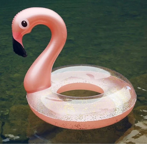 Inflable Flamingo Rosa Salvavidas Alberca Vacaciones 90cm Rosa