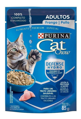 Alimento Catchow Pouch Gatos Adulto Pollo 85gr Caja 15 Unid