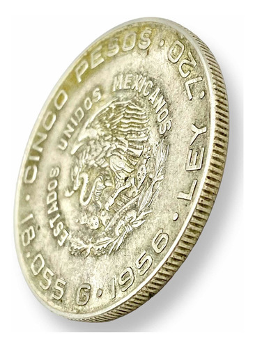 Moneda Plata 5 Pesos Hidalgo 1956 L720 18.055 Gr Encapsulada (Usado)