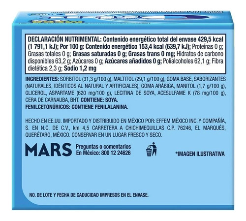 Goma De Mascar Wrigley's Orbit Mega 4's Sabor Menta 50pz
