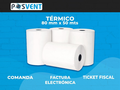 Imagen 2 de 6 de Rollos 80 Mm X 50 Mts Térmicos Epson Tm-t20 Comandera 10u