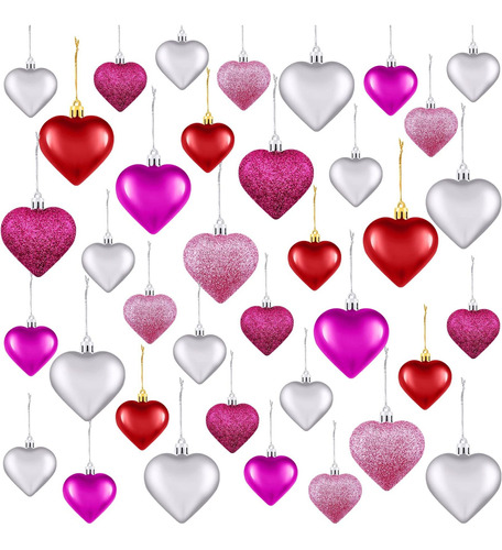 Adornos De Corazon Para San Valentin Con 4 Colores 36 Piezas