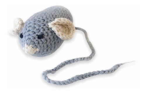 Juguete Para Gatos T-mouse Gris Tejido A Mano Simple Pet