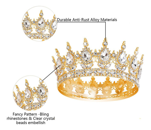 Corona De Reina Coronas Y Tiaras De Boda Con Diamantes De El Corona Blanca Dorada.
