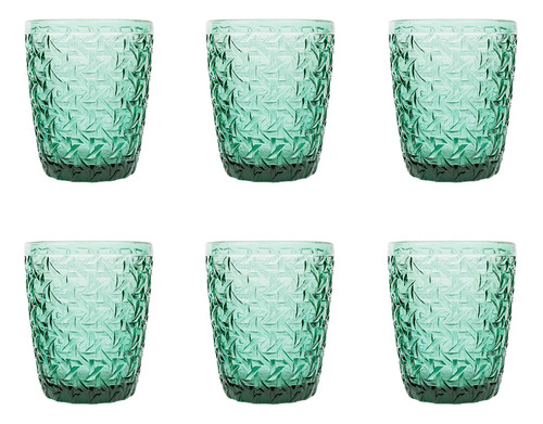 12 Vasos De Vidrio Elegantes Vidrio De Color 300 Ml Color Verde