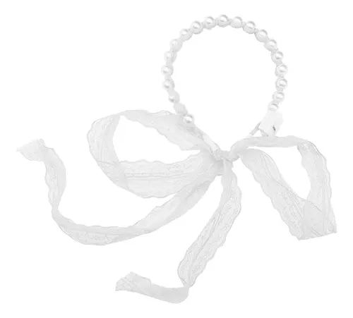 Diadema Tiara Perlas Luces Led Corona Encaje Halloween 144