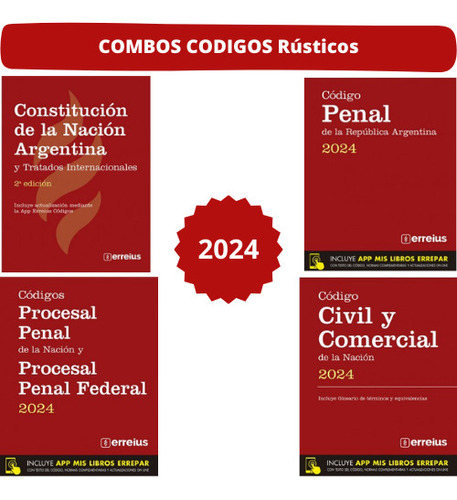 Constitucion + Codigos Penal - Procesal Penal - Civil Y Come
