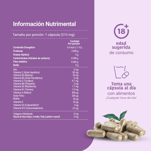 Imagen 3 de 5 de Multivitaminico Mujer 360 Capsulas Vitaminas Para Mujer Life Sabor Sin Sabor (vitaminas Mujer)