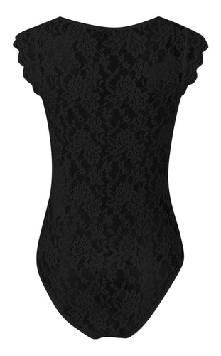 2z Body Sin Mangas Con Cuello En V Para Mujer De Encaje Sóli