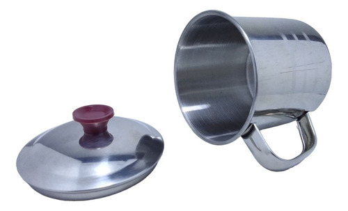 Taza De Acero Inoxidable De 8 Cm Con Tapa