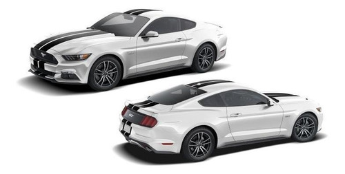Calcomanias Vinilo Negro Doble Linea Ford Mustang 16/18