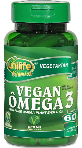 Omega 3 Vegano 60 Cápsulas Vegetales | Unilife Vitamins