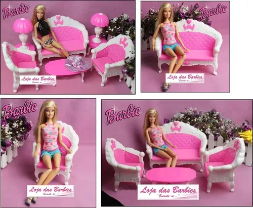 Kit Casa Barbie Com Moveis Completo Pintada 1,2 M Altura P-b