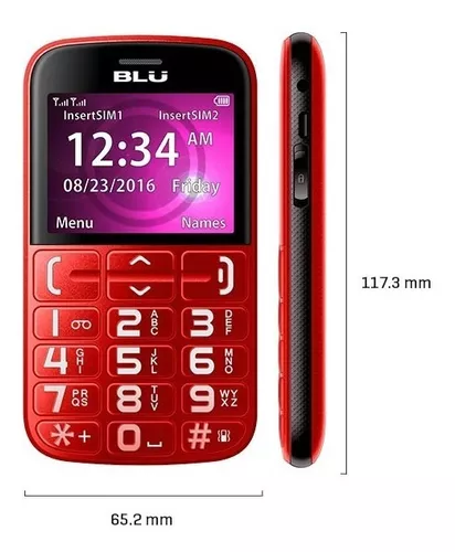 Blu Joy Negro Teléfono Dual Sim Libre para Personas Mayores