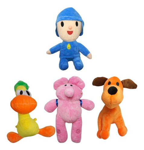 Combo Muñecos Peluche Pocoyó Elly Pato Luola