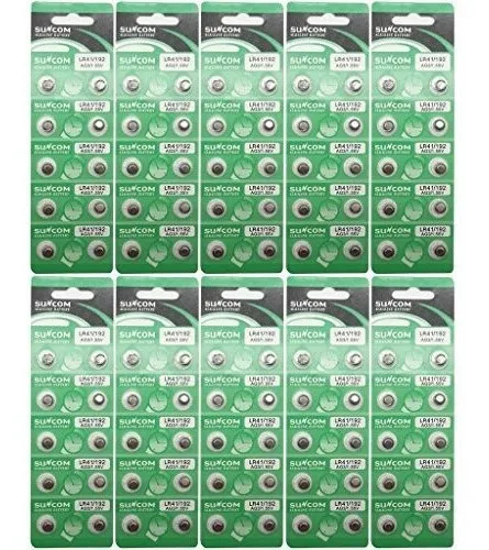 Suncom (100 Pcs) Ag3 Alkaline Batería De Botón De 1.5v De Un