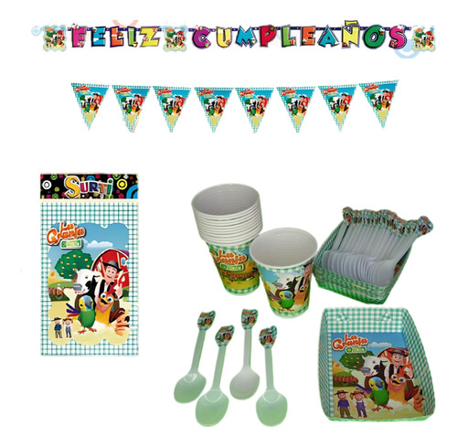 Kit Deco Completo Vasos+platos La Granja De Zenon 24niños