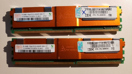 Ibm 1gb Dimm Pc2-5300f - 555 - 2x512 Ddr2 Memory Kit Hynix