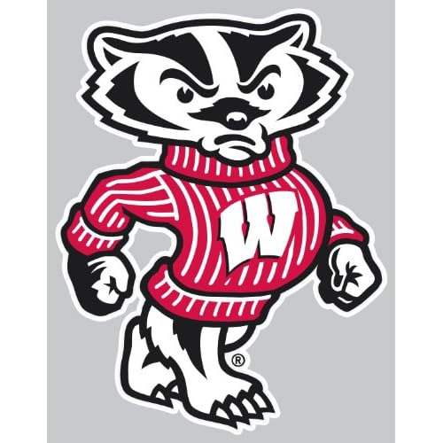 Calcomanía Cuadrada De Wisconsin Badgers 4 X 4 Pulgada...