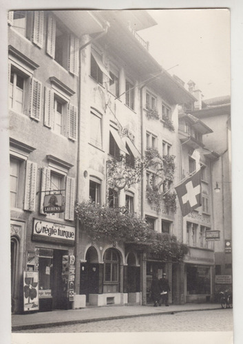 Antigua Fotografia Real Vista Calle De Lucerna Suiza Vintage