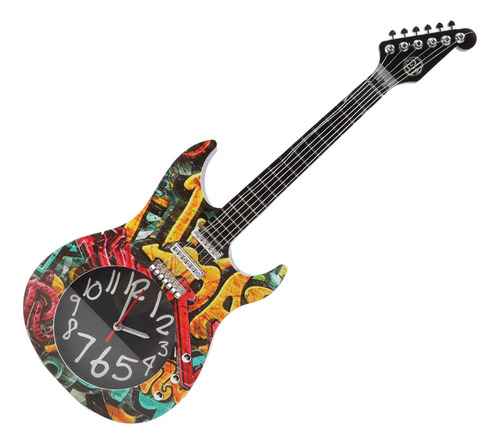 Reloj De Pared Con Forma De Guitarra Que Simula El Tiempo, D