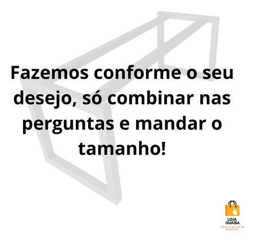 Pé De Mesa 100 Cm Aço Reforçada Base De Ferro Pra Mesa Preto