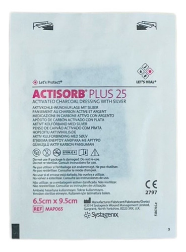 3m Aposito Actisorb Plus 25 De Carbon Activado Con Plata C/5