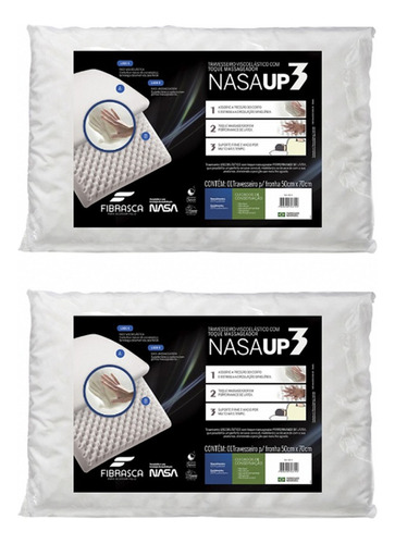 2 Almohadas Nasa Up 3 Doble Relleno Viscoelastica Espuma