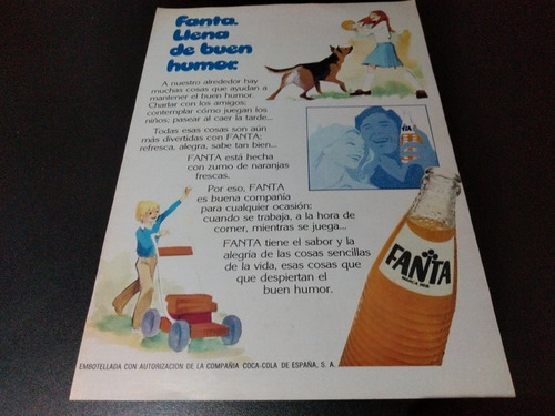 (pb252) Publicidad Clipping Gaseosa Fanta Naranja * 1979