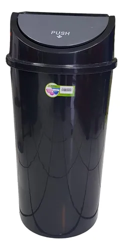 comprar Cesto Monaco Para Basura Negro Cilindrico Con Tapa Balancin