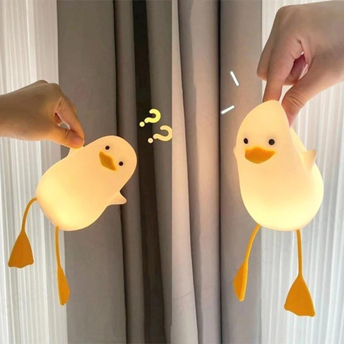 Xu Lámpara De Noche Con Forma De Patito Lindo, De Silicona,
