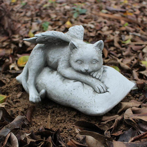 De Ángel Mascota Gato Estatua Figurita Decorativa Casa