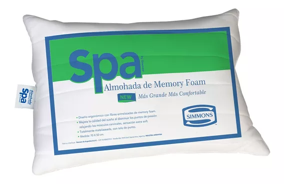 Almohada Memory Foam Simmons Spa Blanco