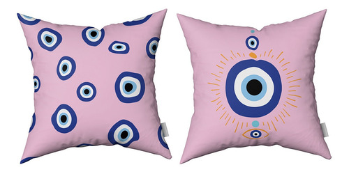 Imagen 1 de 3 de Combo Almohadones Almohadón Ojo Turco Vellon Desmontable