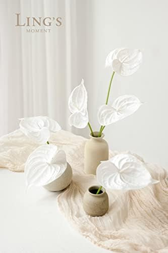 Lings Moment Flores De Antúrio Branco, 8 Peças De Plantas D
