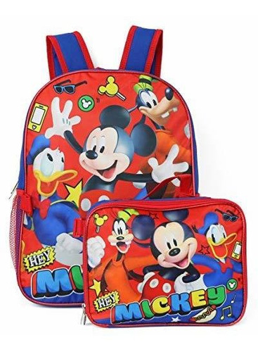 Mickey Mouse 16  Backpack W/detachable Lunch Box