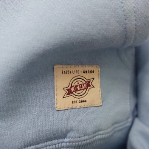 Imagen 7 de 9 de Campera Buzo Hombre Capucha No Name Algodón Rustico Celeste