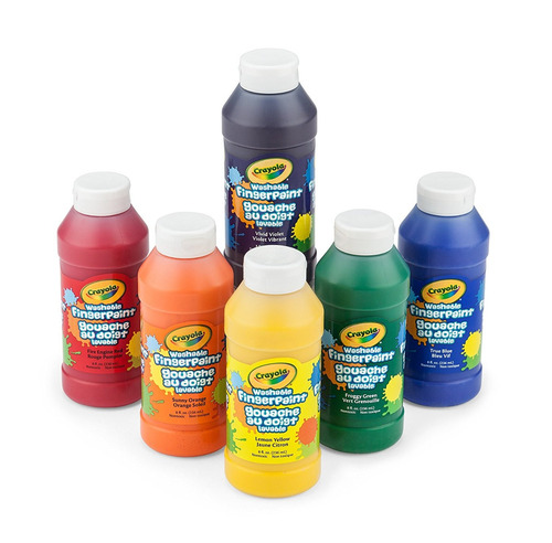 Crayola Lavables Fingerpaints, 6 Recuento De 8 Oz.