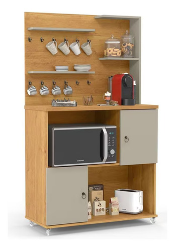 Mueble De Cocina Para Microondas Y Cafetera - Diseño Moderno