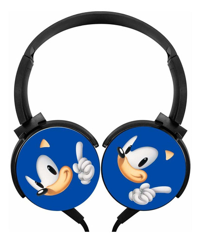 Auricular Sonic Azul Ligero Cable Microfono Oreja Lindo Para