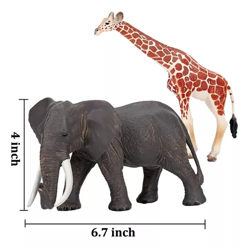 Figuras de animales de safari jumbo, juego de 12 piezas de zoológico  africano de la selva africana, elefante realista, jirafa, juguetes de león  para