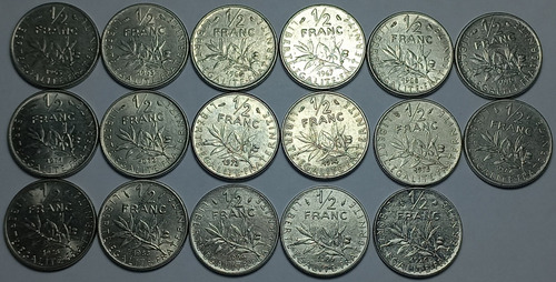 Francia - Lote 1/2 Franco 1965 A 96 X 17 Distintas (lot 017)