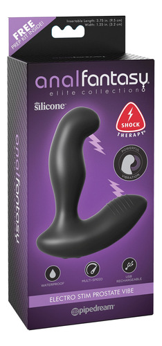 Consolador Estimulador Prostatico Electro Stim Sexshop Dildo Color Negro