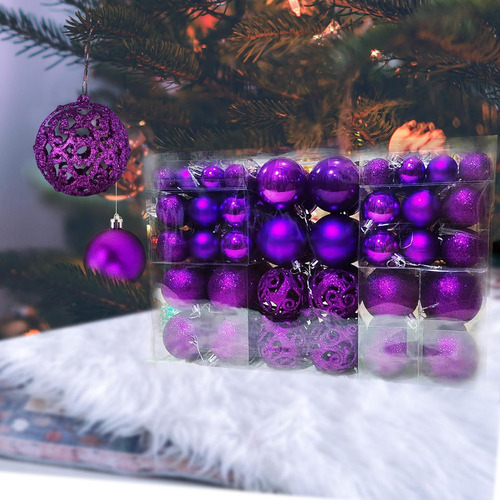 Para Njn 100 Adornos De Navidad (100 Unidades, Morado) /