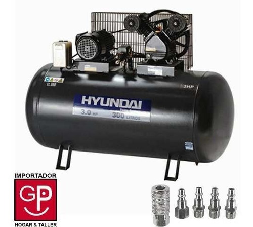 Compresor Hyundai 300 Lts 3.0 Hp Trifásico Hyc 300 G P