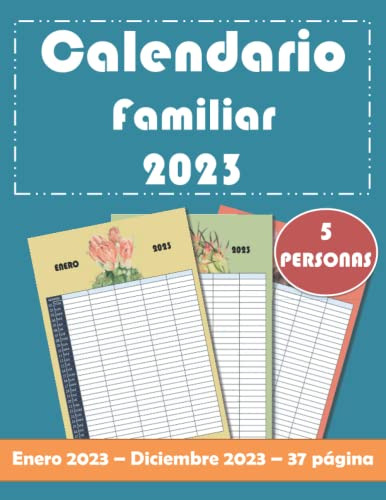 Calendario Familiar 2023 5 Personas: Agenda Mensual Planific