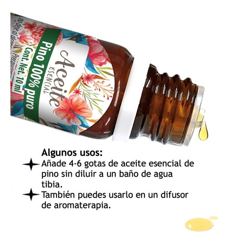 Imagen 2 de 3 de Pino 10 Ml Aceite Esencial 100% Puro 100% Natural